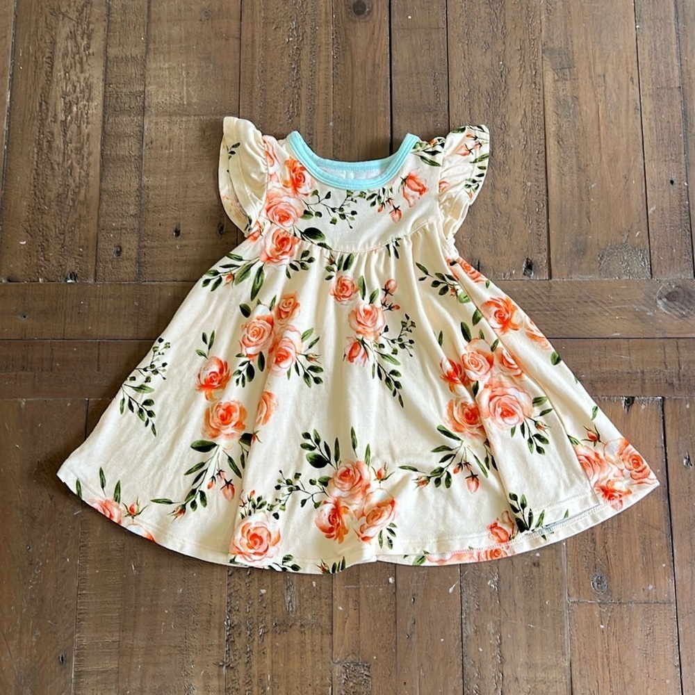 Free birdies bamboo orange rose twirl dress